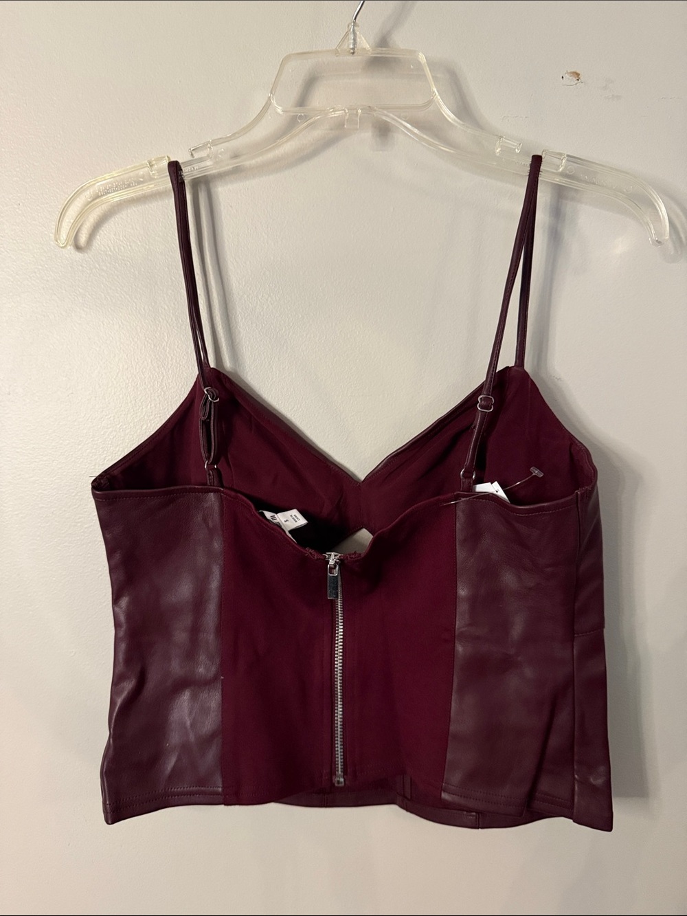 Bar III Burgundy/Wine Faux Leather Bustier and Skirt SET - Picture 3 of 8
